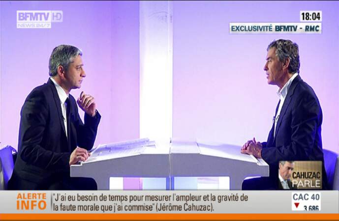 Avril 2013 : BFM TV et RMC décrochent l'interview de Jérôme Cahuzac
