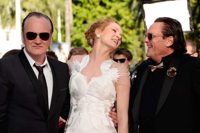 Quentin Tarantino, Uma Thurman et Michael Madsen