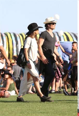 Les deux tourtereaux Ian Somerhalder (Vampire Diaries) et Nikki Reed s'amusent à Coachella 2015.