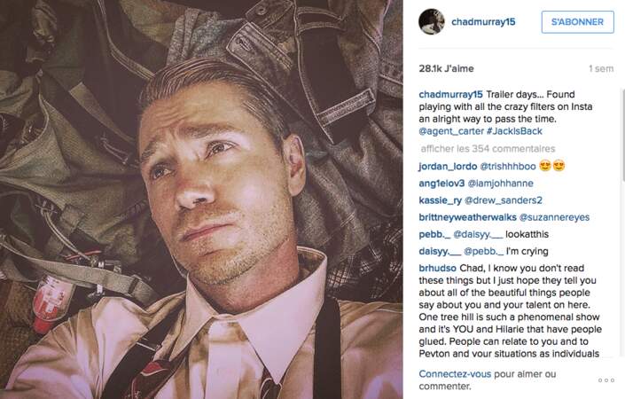 Pour tromper l'attente sur le tournage d'Agent Carter, Chad Michael Murray fait joujou avec les filtres Instagram