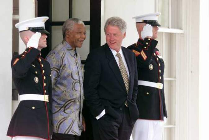 Nelson Mandela avec Bill Clinton