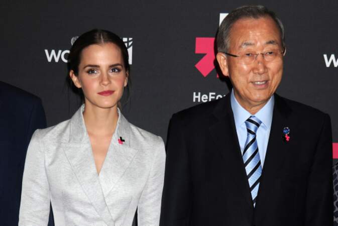 Emma Watson aux côtés de Ban Ki-moon, Secrétaire général des Nations Unies
