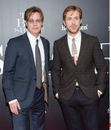Avec Ryan Gosling pour la promo du film The Big Short