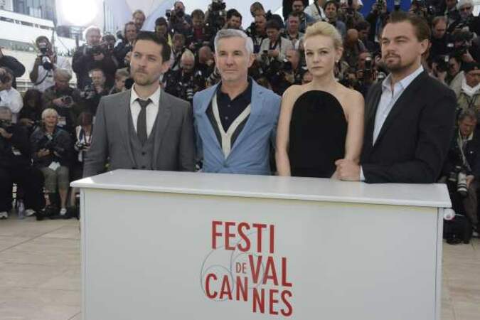Le réalisateur Baz Luhrmann entouré de Tobey Maguire, Carey Mulligan et Leonardo DiCaprio