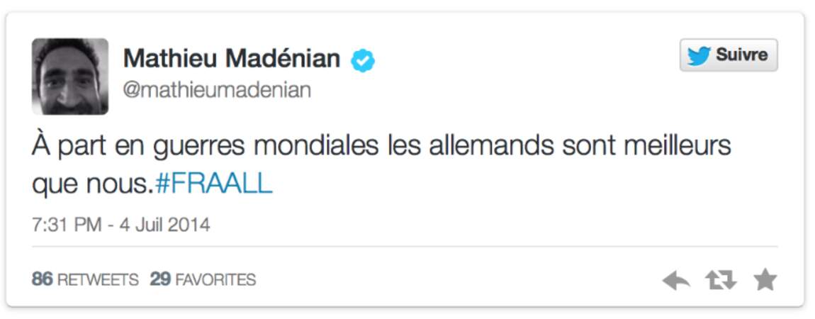 Mathieu Madénian n'a pas perdu son sens de l'humour