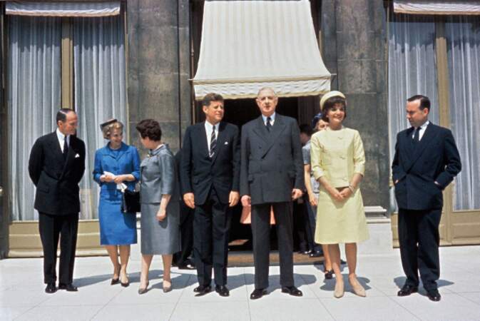 Avec Charles et Yvonne de Gaulle et André Malraux à l'Elysée en 1961.