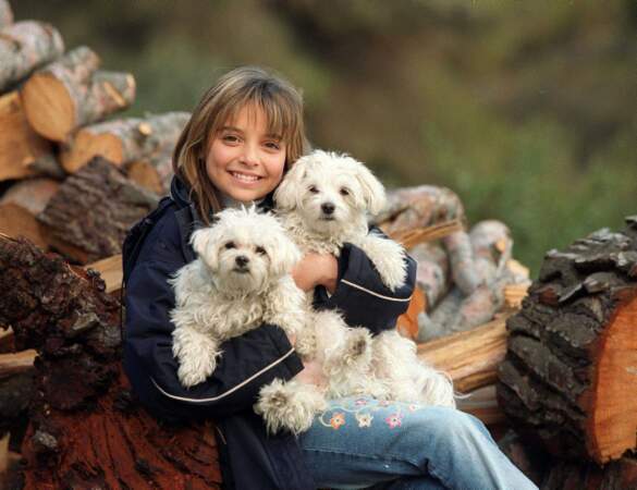 Priscilla et ses chiens en février 2002. 