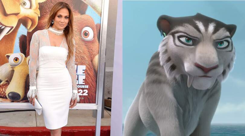 Dans l'âge de glace, Jennifer Lopez est Shira, la tigresse aux dents de sabre