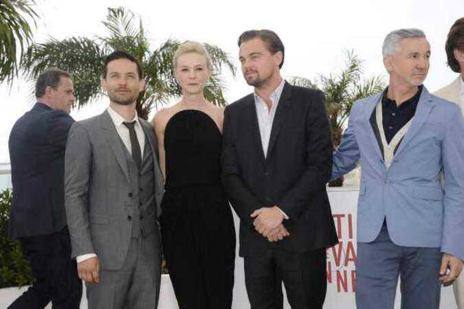 Carey Mulligan avec Tobey Maguire, Leonardo DiCaprio et Baz Luhrmann