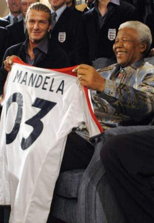 Nelson Mandela avec David Beckham (2003)