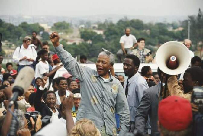 Nelson Mandela pendant la campagne présidentielle (1994)