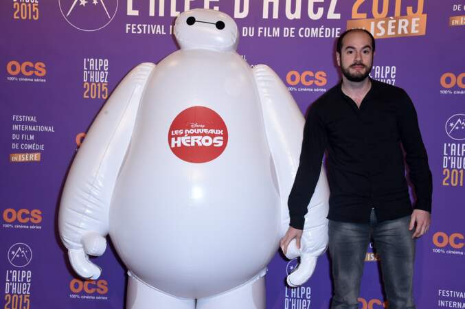 Kyan Khojandi, venu présenter Les nouveaux héros, film Disney projeté hors compétition où il double un robot