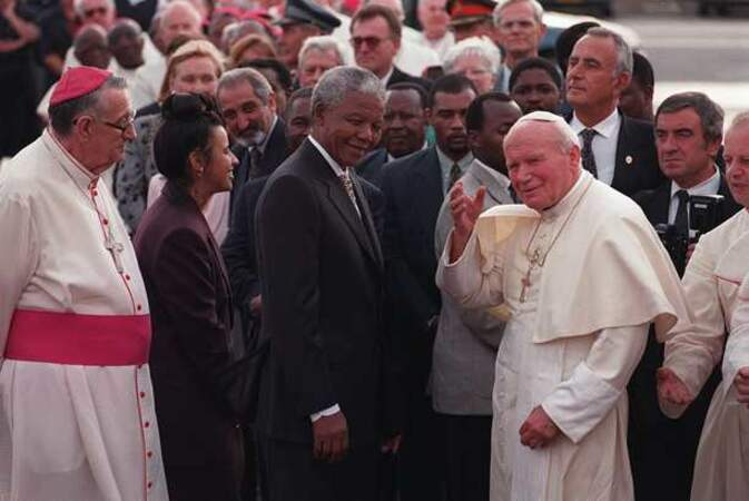 Nelson Mandela et le Pape Jean-Paul II