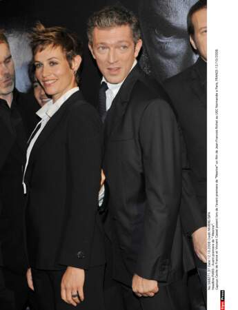 Avec Vincent Cassel , même look costume cravate à la Première du film "Mesrine"