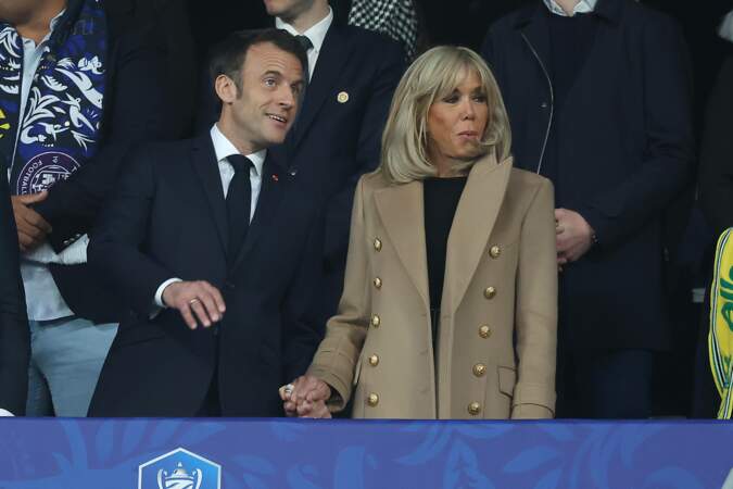 Emmanuel et Brigitte Macron au Stade de Saint-Denis (avril 2023)